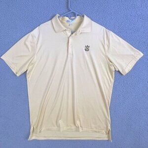 PETER MILLAR MENS POLO SHIRT YELLOW WITH STRIPES SIZE L